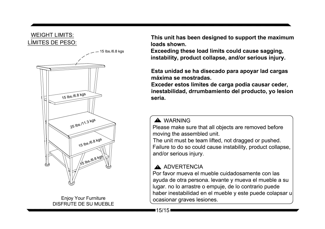 Altra Carson TV Stand, Espresso Finish manual 