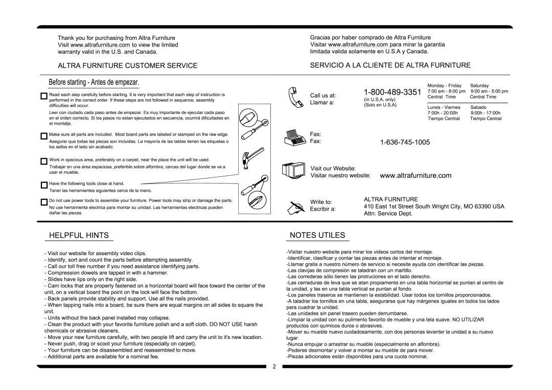 Altra Chelsea LIngerie Storage Chest manual 