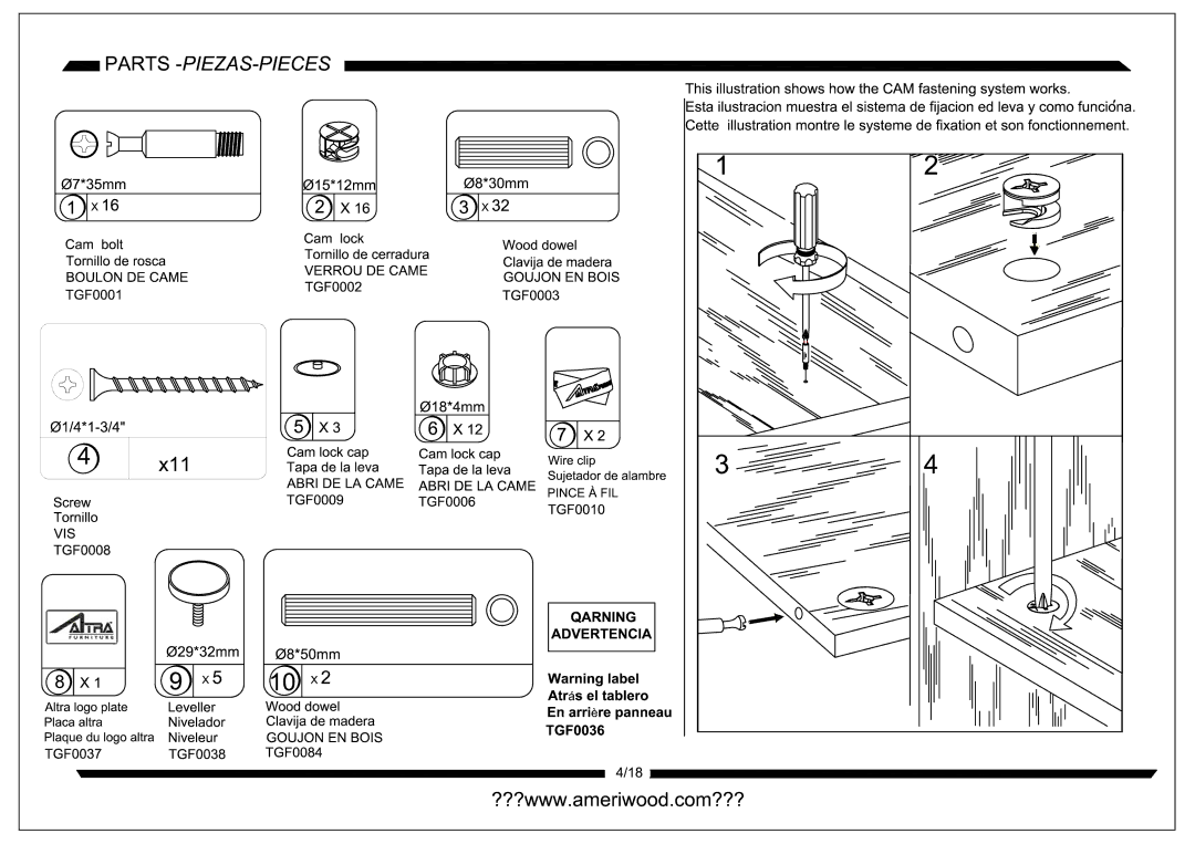 Altra Essex Highboy TV Stand manual 