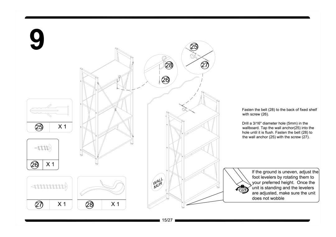 Altra Kids 3-Shelf Bookcase with 4 Bins, White Finish manual 