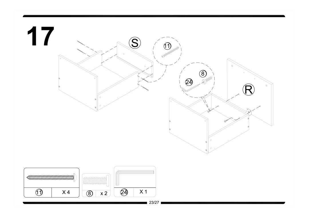 Altra Kids 3-Shelf Bookcase with 4 Bins, White Finish manual 