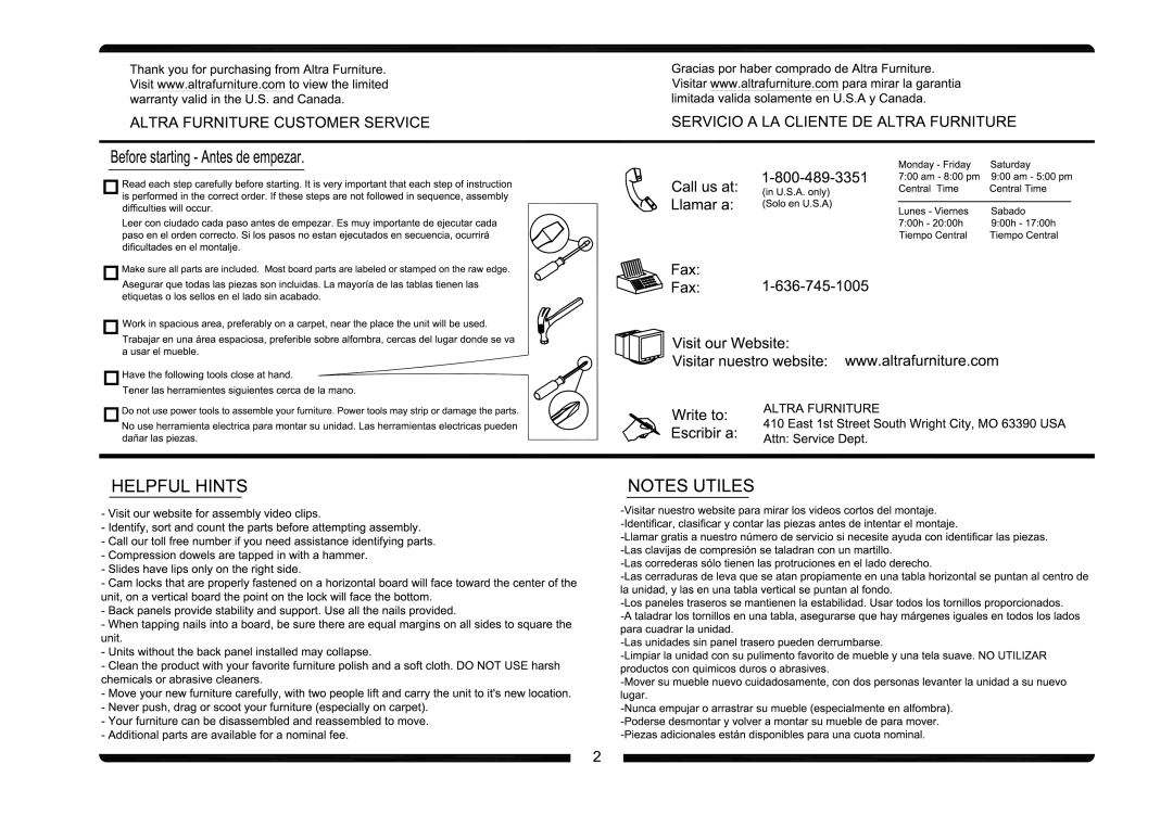 Altra Marlow Office Armoire manual 