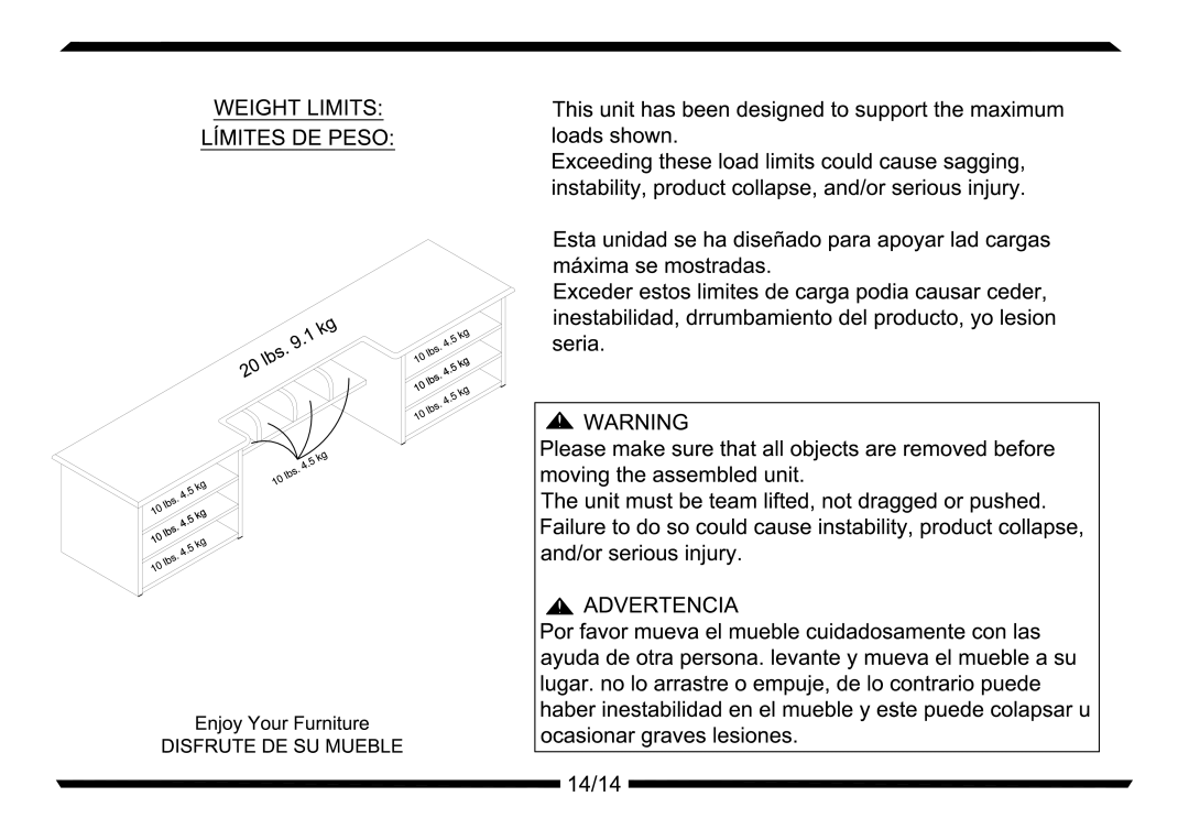 Altra Parsons Extension Coffee Table manual 