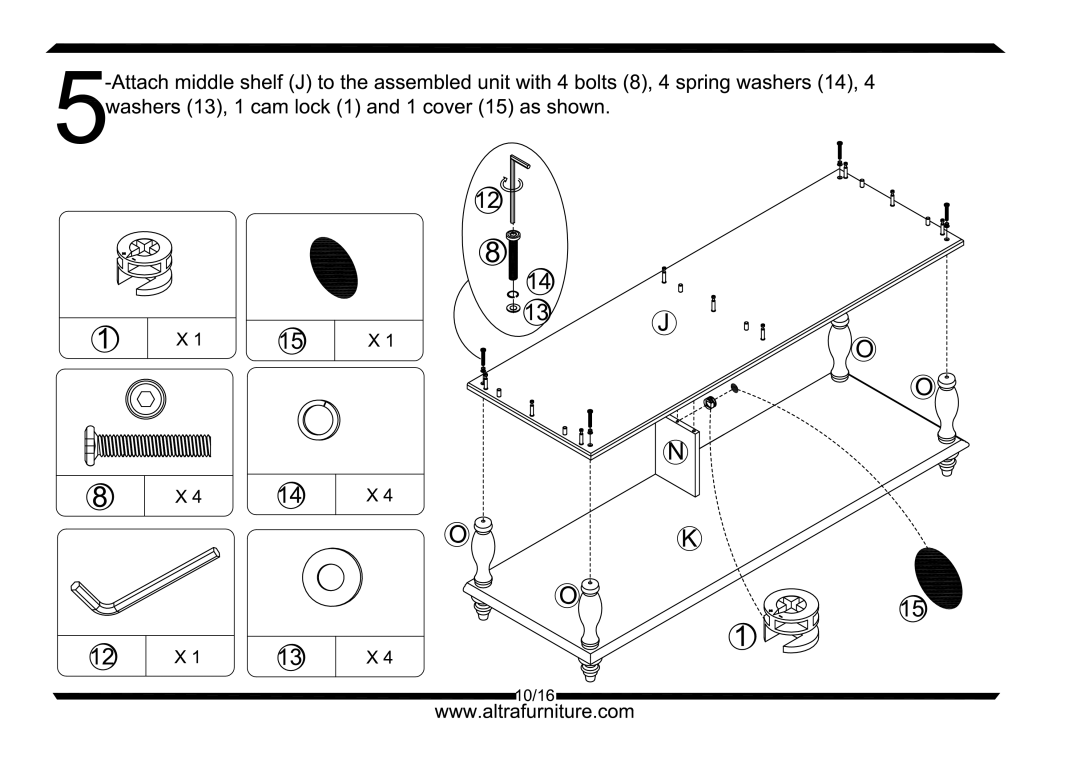 Altra Parsons Large Coffee Table manual 