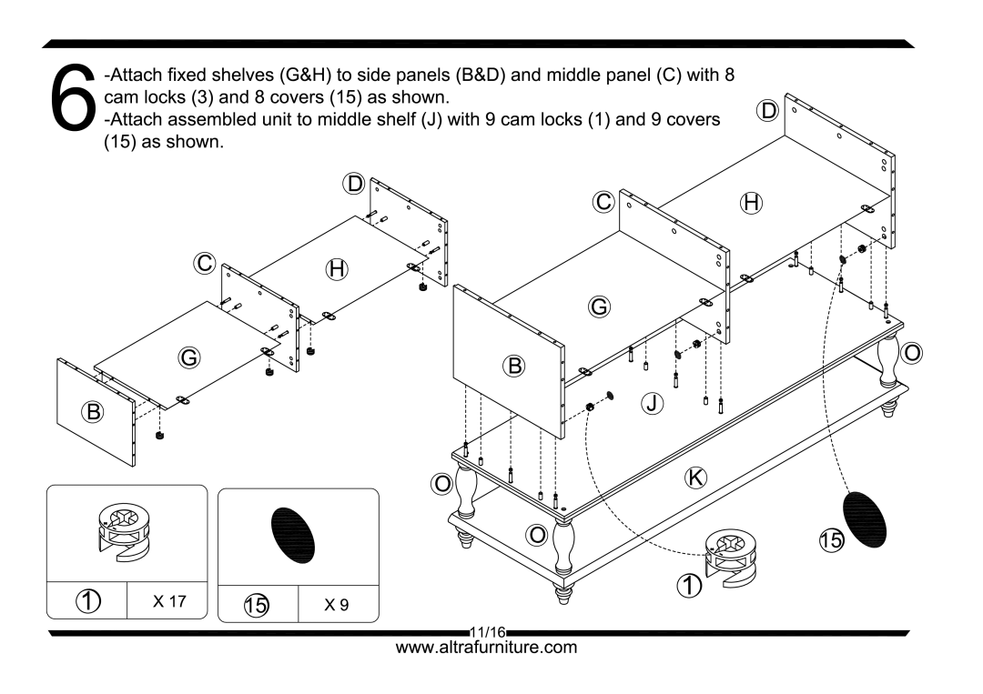 Altra Parsons Large Coffee Table manual 