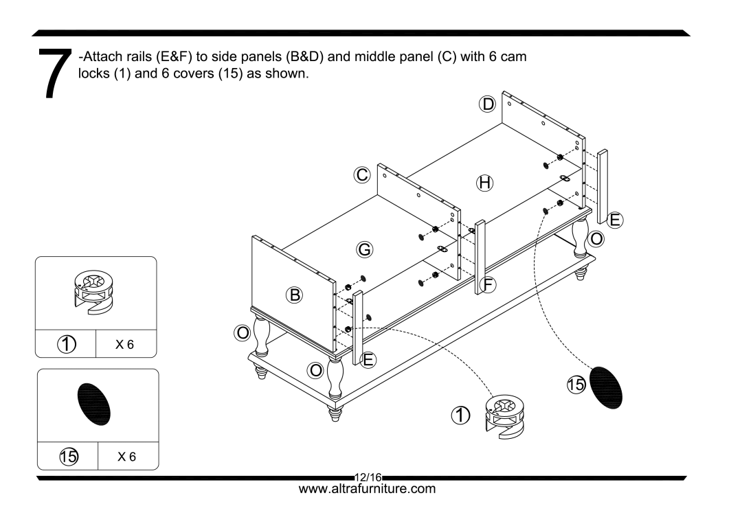 Altra Parsons Large Coffee Table manual 