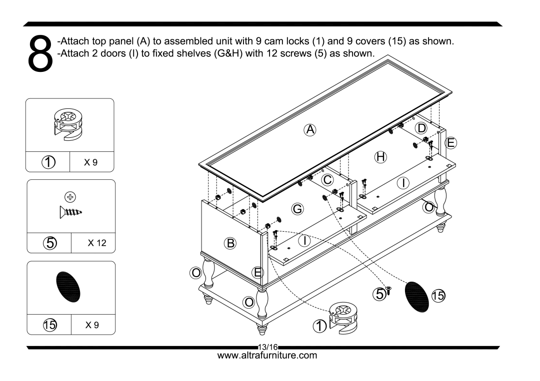 Altra Parsons Large Coffee Table manual 