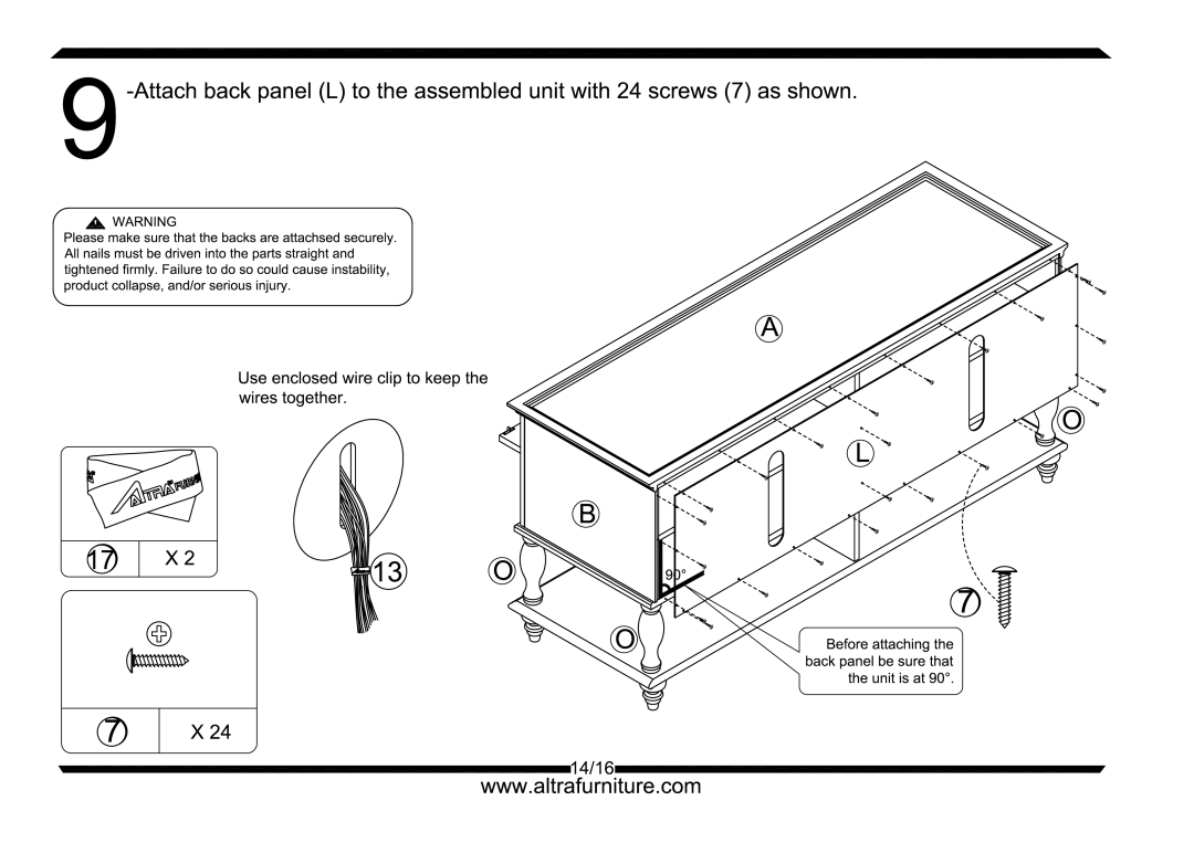 Altra Parsons Large Coffee Table manual 