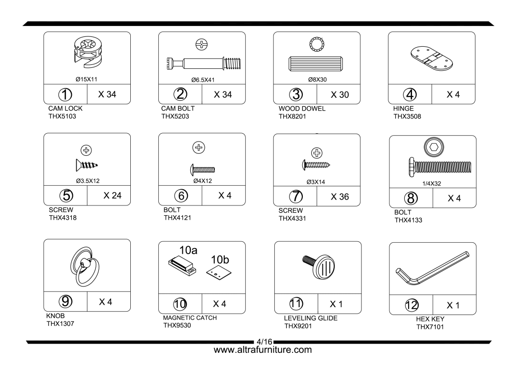 Altra Parsons Large Coffee Table manual 