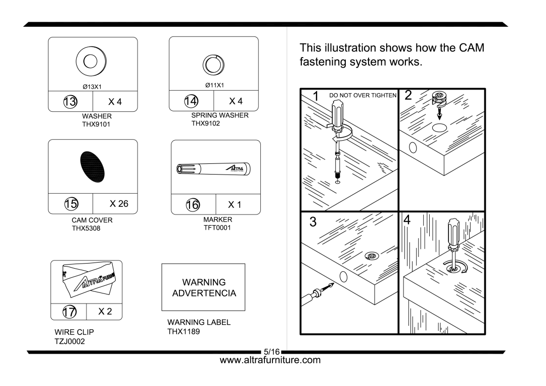 Altra Parsons Large Coffee Table manual 