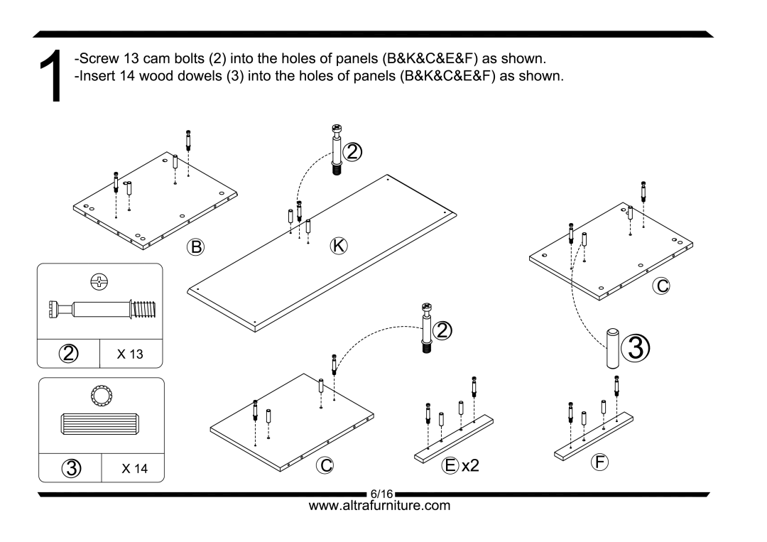 Altra Parsons Large Coffee Table manual 