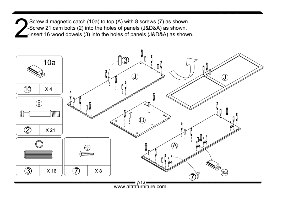 Altra Parsons Large Coffee Table manual 