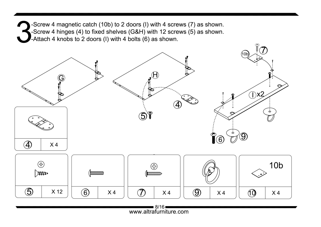 Altra Parsons Large Coffee Table manual 