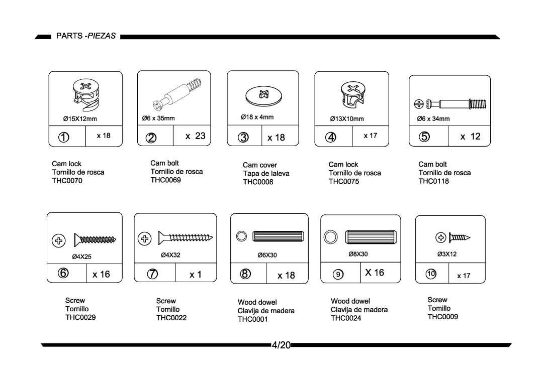 Altra Parsons Secretary Desk manual 