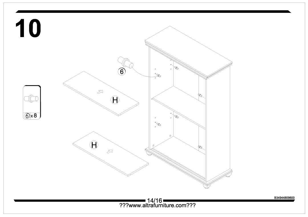 Altra Small Computer Desk with Shelf, Cherry and Black Finish manual 