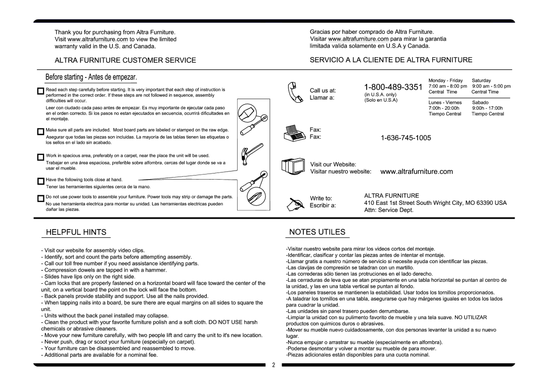 Altra Three Bin Vertical Storage manual 