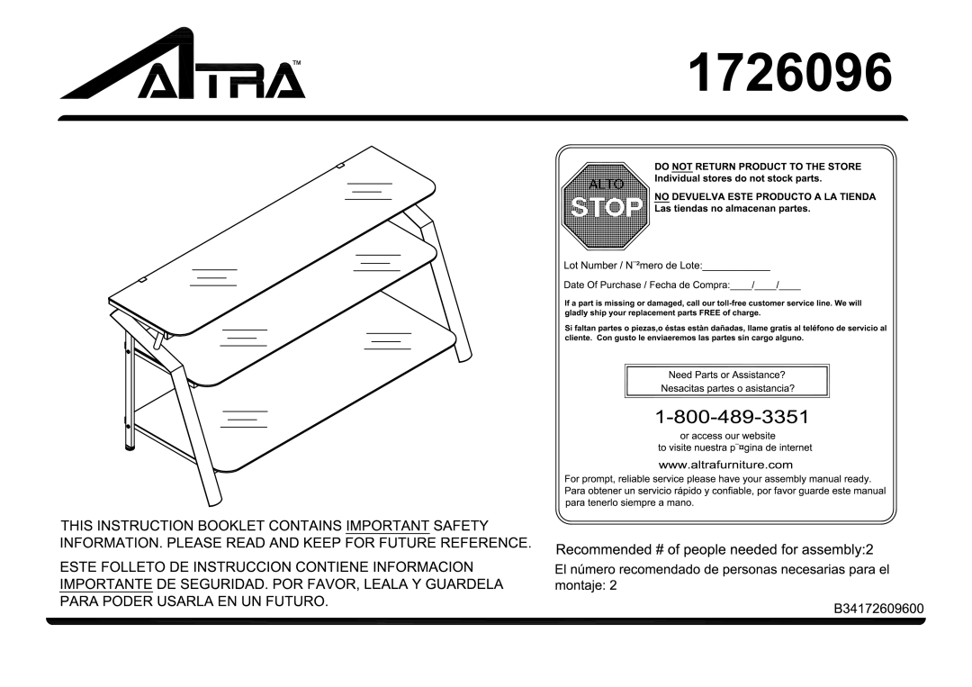 Altra Wexford TV Stand manual 