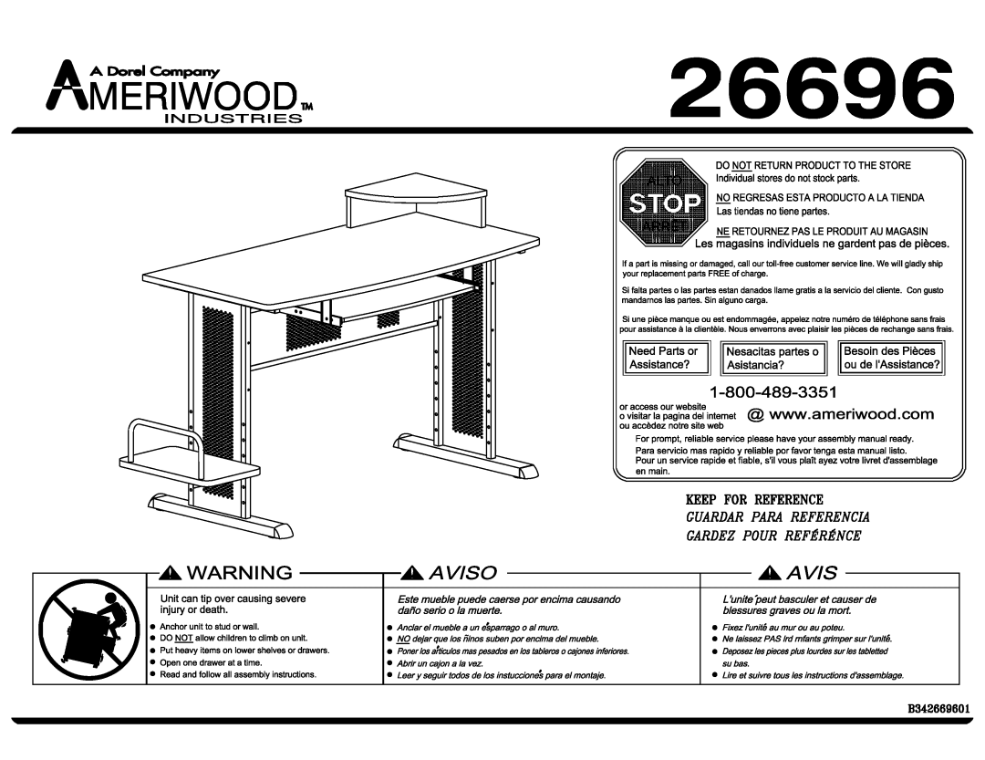 Altra Winslow 5 Drawer Storage Chest manual 