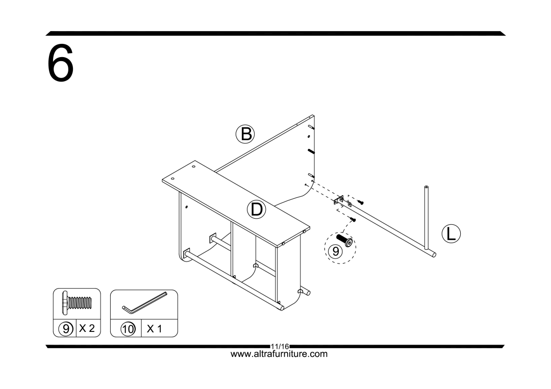 Altra Winslow End Table with 3 Drawers manual 