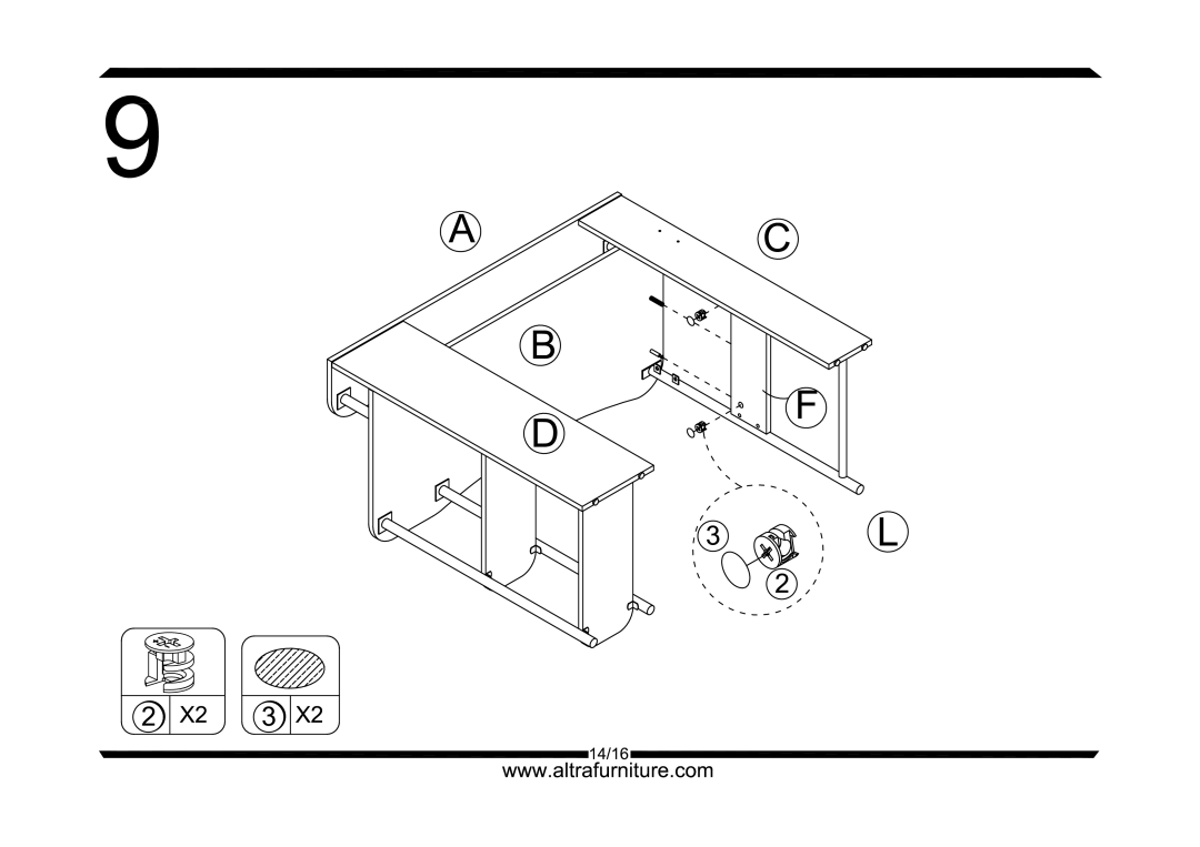 Altra Winslow End Table with 3 Drawers manual 