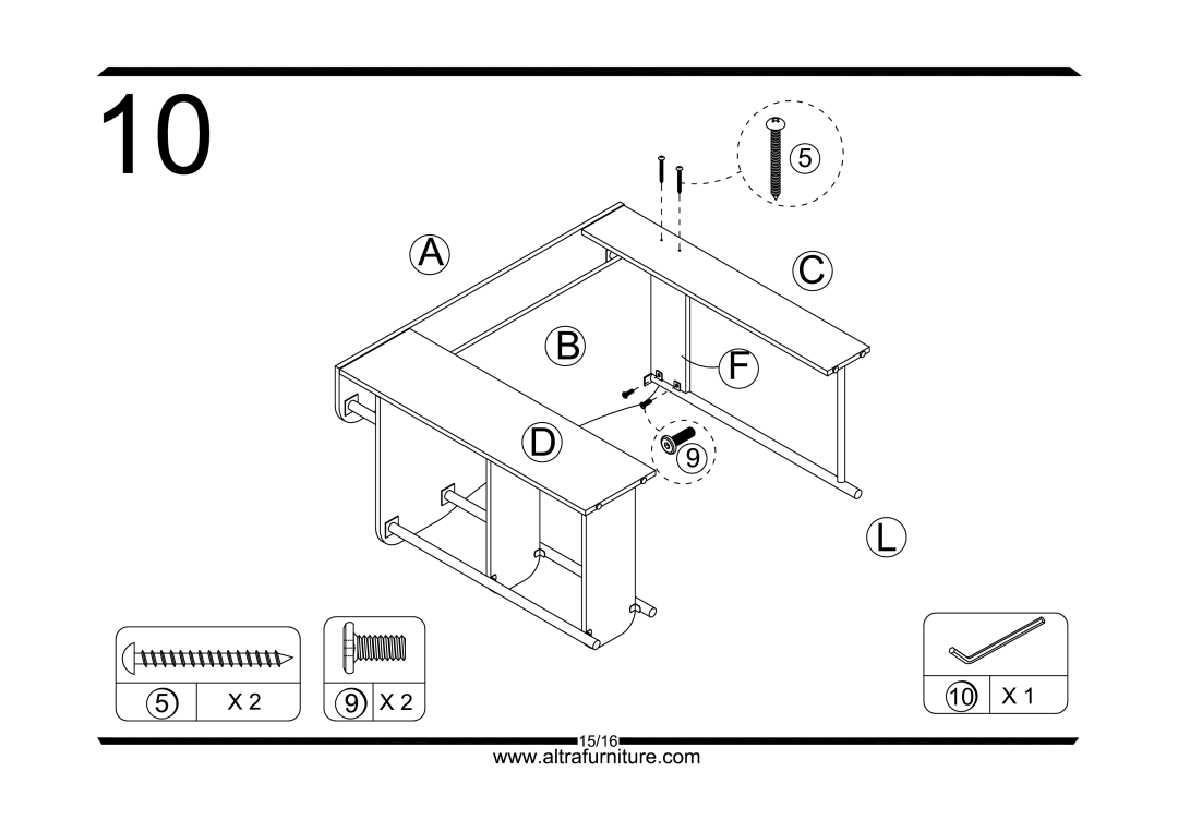 Altra Winslow End Table with 3 Drawers manual 