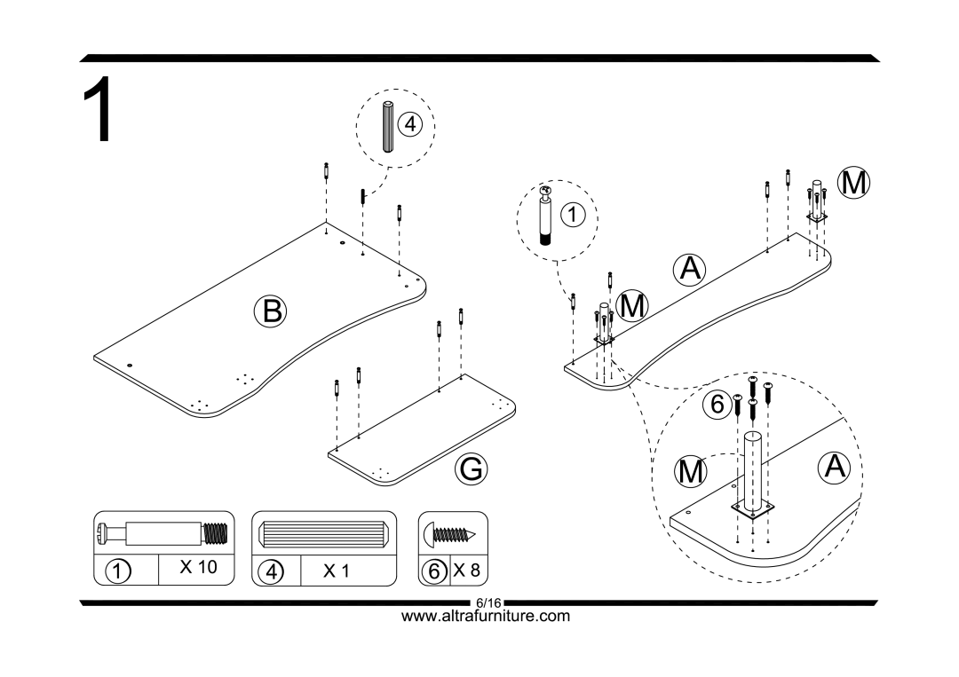 Altra Winslow End Table with 3 Drawers manual 