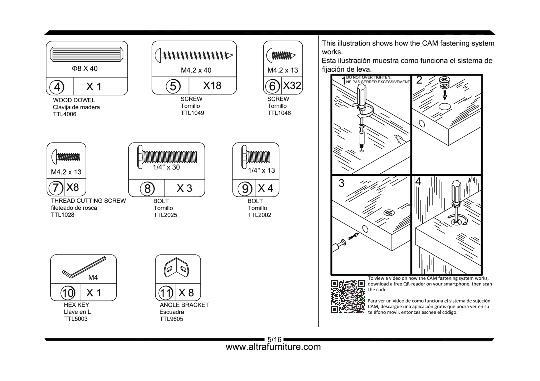 Altra Winslow Media Storage Chest manual 