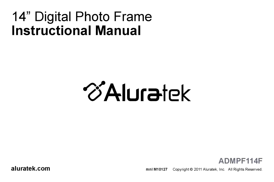 Aluratek ADMPF114F manual Instructional Manual, Aluratek.com 