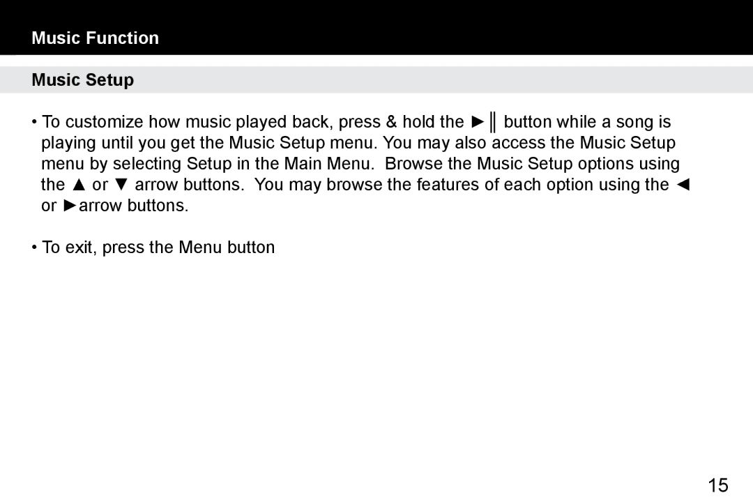 Aluratek ADMPF412F manual Music Setup 