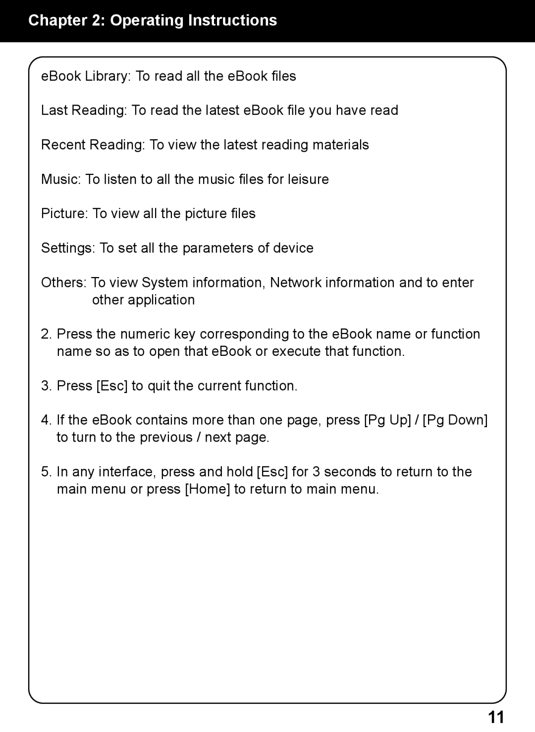 Aluratek AEBK02FB manual Operating Instructions 