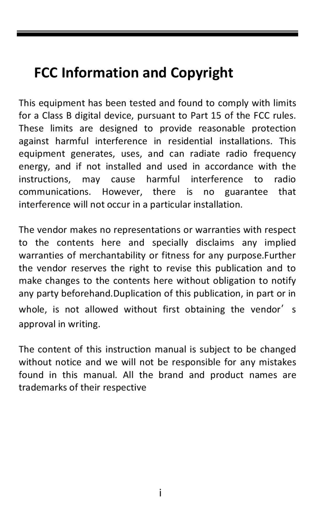 Aluratek AEBK08FB manual FCC Information and Copyright 