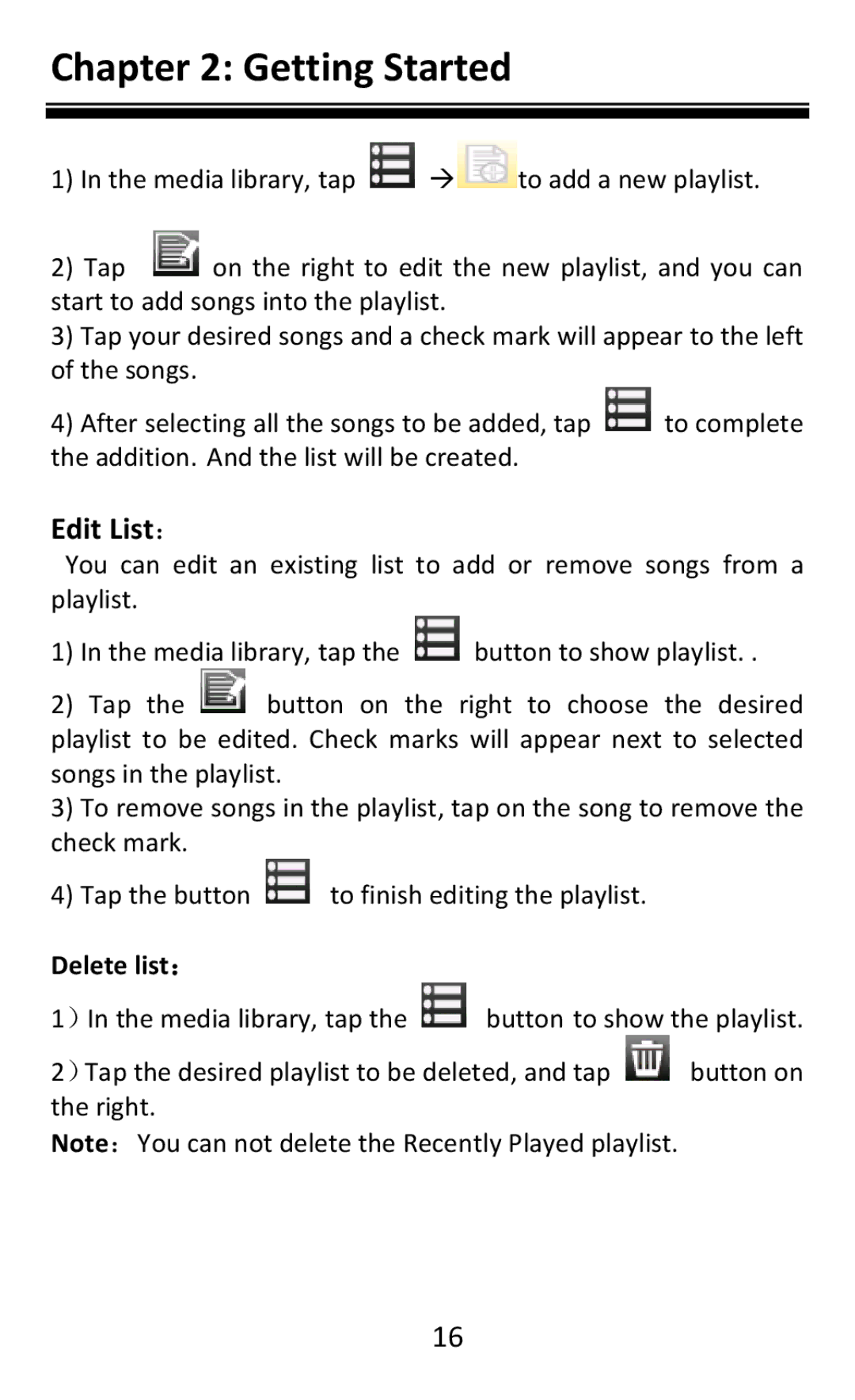 Aluratek AEBK08FB manual Edit List：, Delete list： 