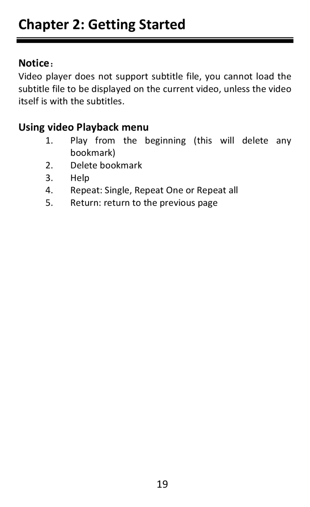 Aluratek AEBK08FB manual Using video Playback menu 