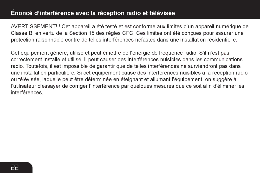 Aluratek AHDURS350F manual Énoncé d’interférence avec la réception radio et télévisée 