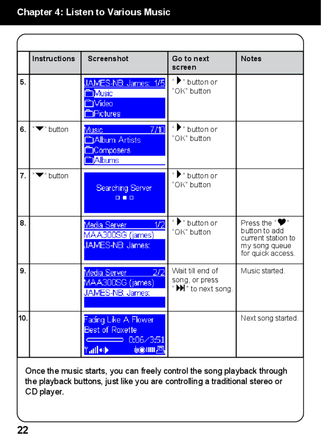 Aluratek AIREC01F manual Listen to Various Music 