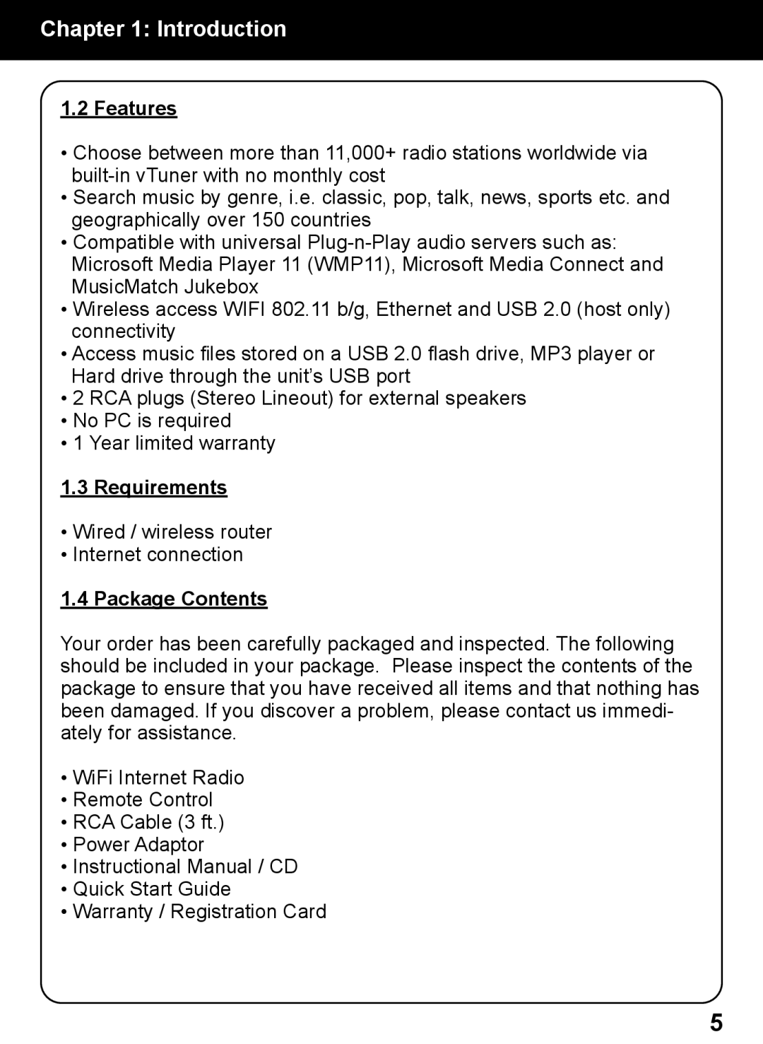 Aluratek AIREC01F manual Features, Requirements, Package Contents 