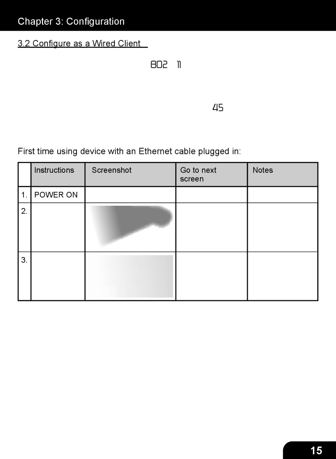 Aluratek AIRMM01F manual Conﬁgure as a Wired Client, First time using device with an Ethernet cable plugged 