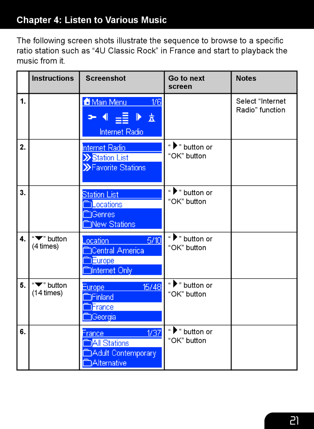 Aluratek AIRMM01F manual Select Internet 