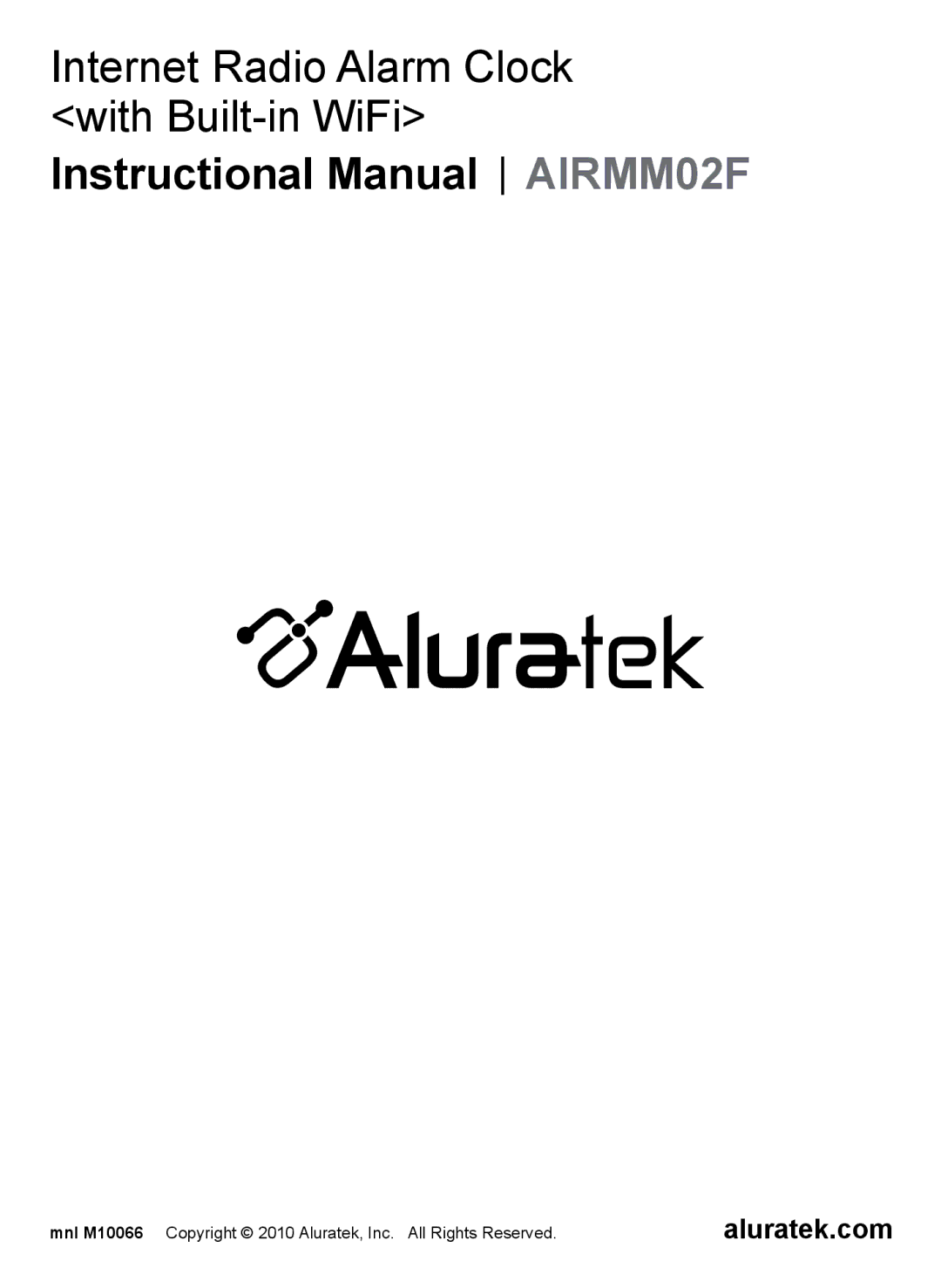 Aluratek manual Instructional Manual AIRMM02F, Aluratek.com 