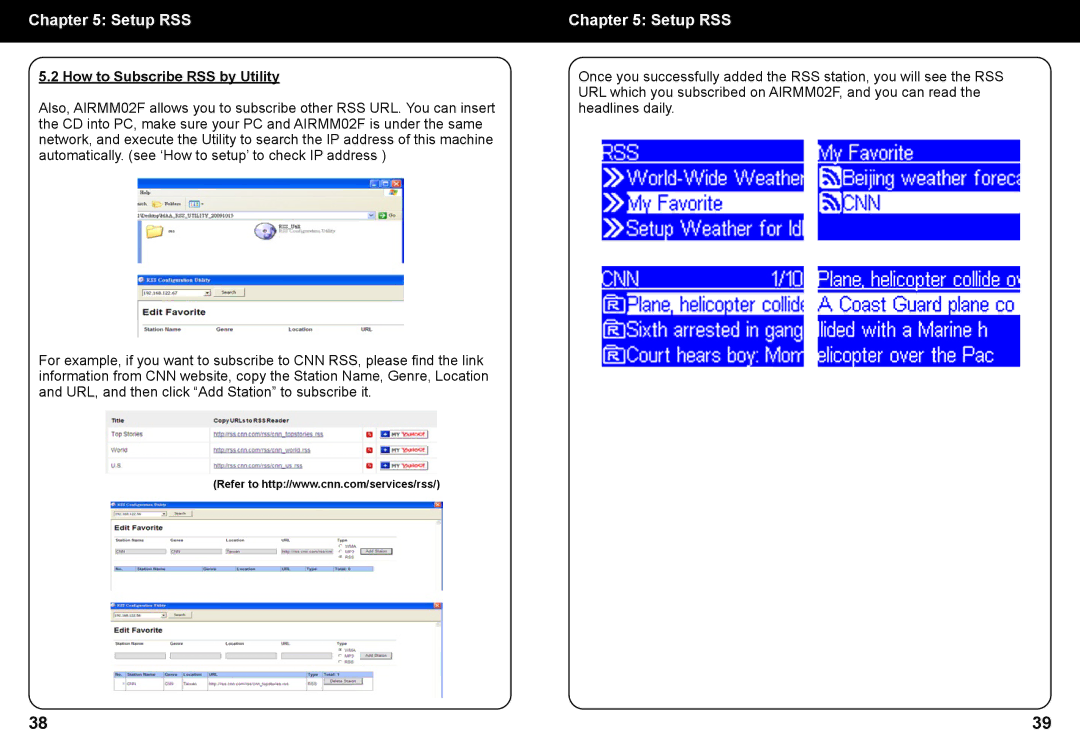 Aluratek AIRMM02F manual How to Subscribe RSS by Utility 