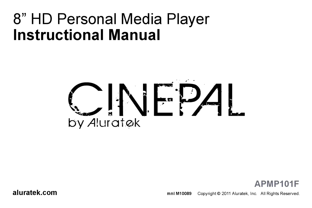 Aluratek APMP101F manual Instructional Manual, Aluratek.com 