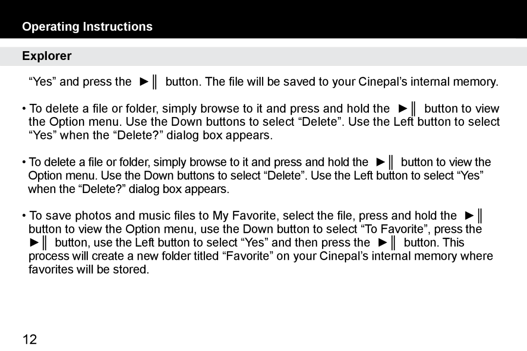 Aluratek APMP101F manual Operating Instructions 