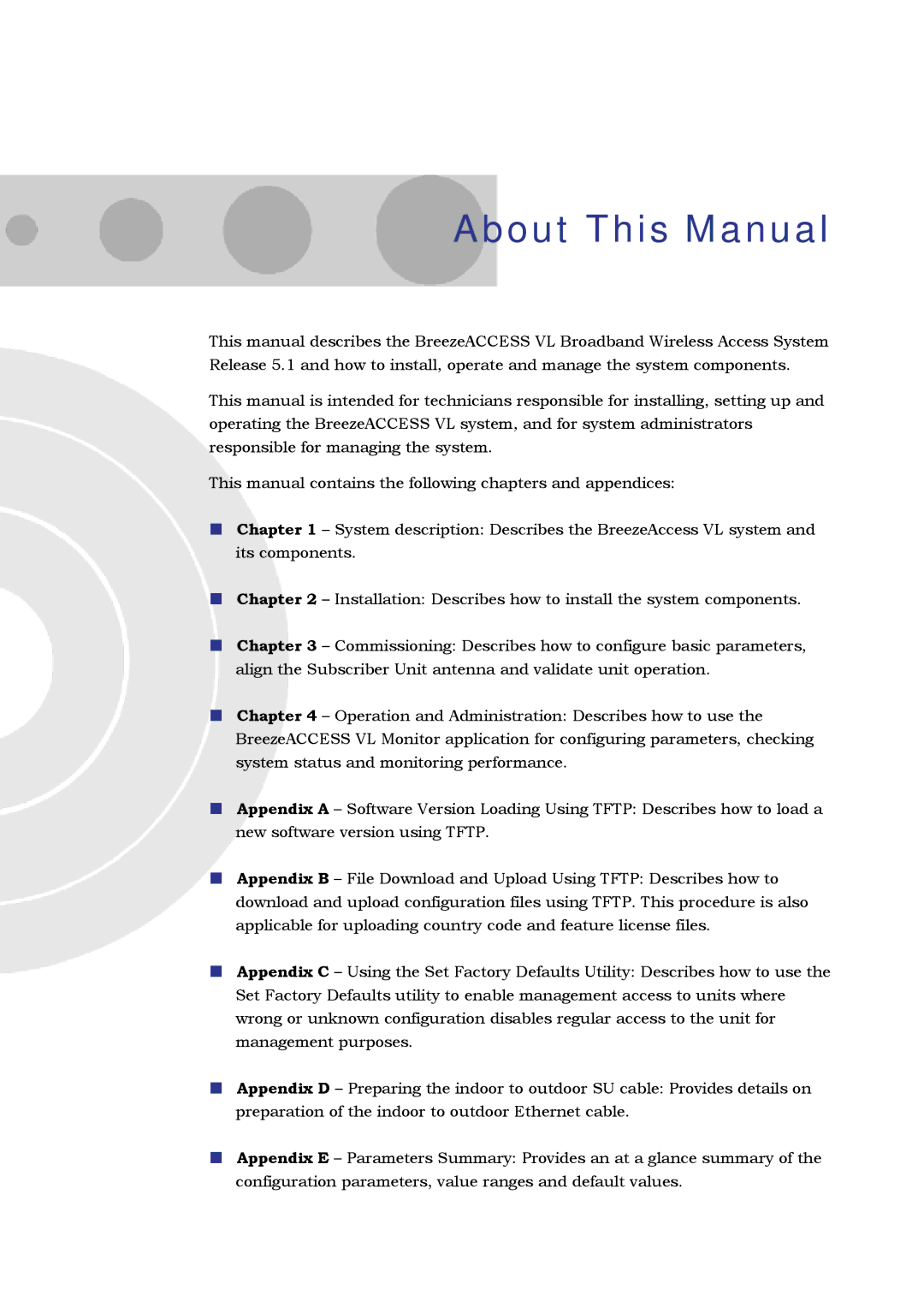 Alvarion SW VERSION 5.1 system manual About This Manual 