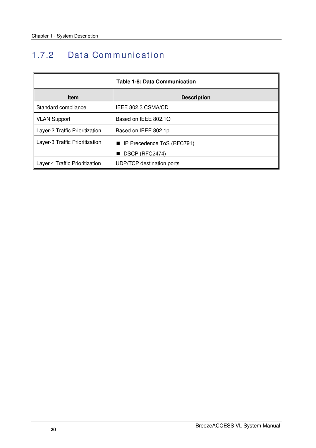 Alvarion SW VERSION 5.1 system manual Data Communication, Ieee 802.3 CSMA/CD 