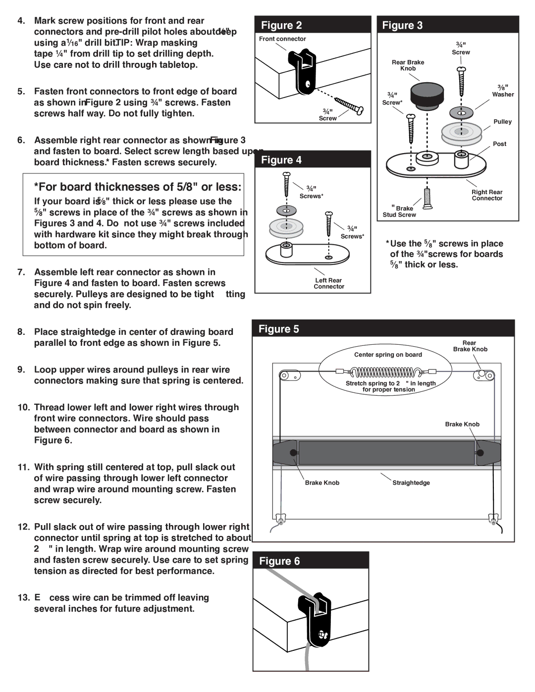 Alvin 1101, 2201 manual For board thicknesses of 5/8 or less 