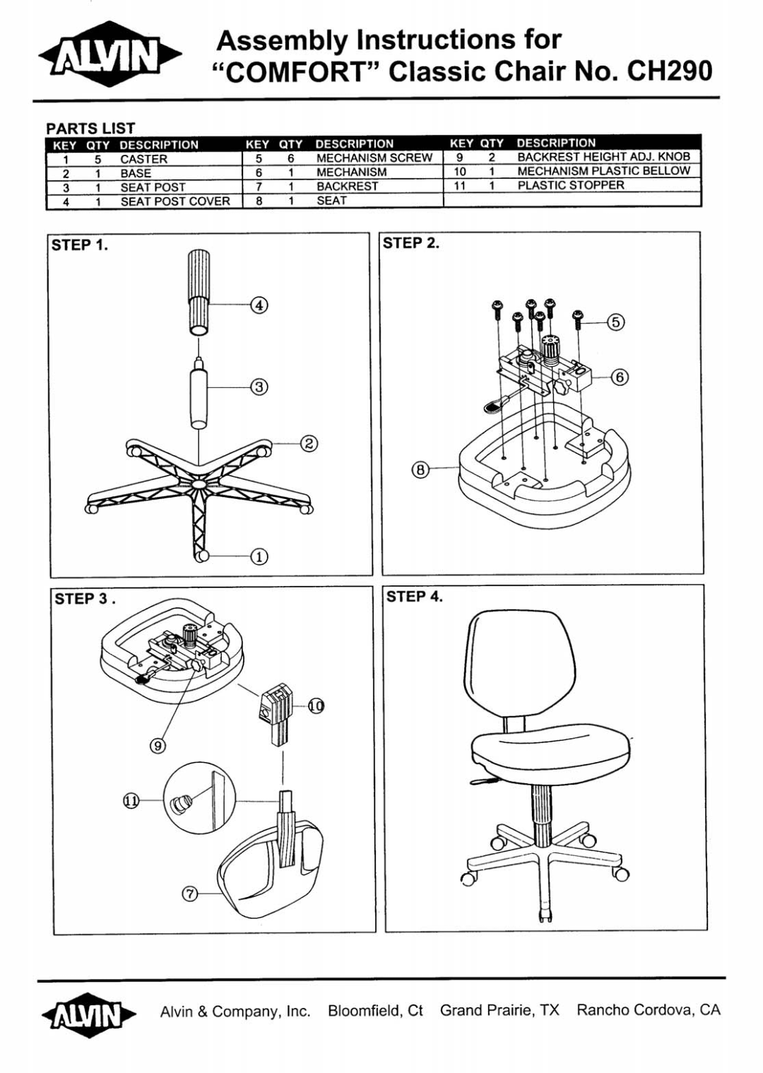 Alvin CH290 manual 