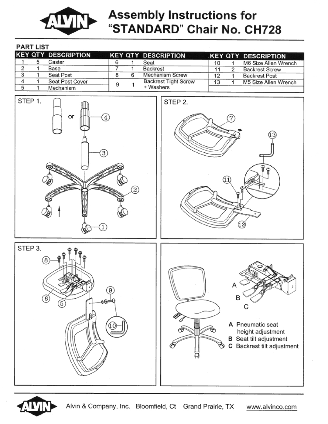 Alvin CH728 manual 