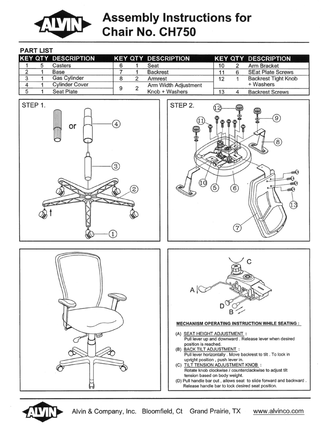 Alvin CH750 manual 