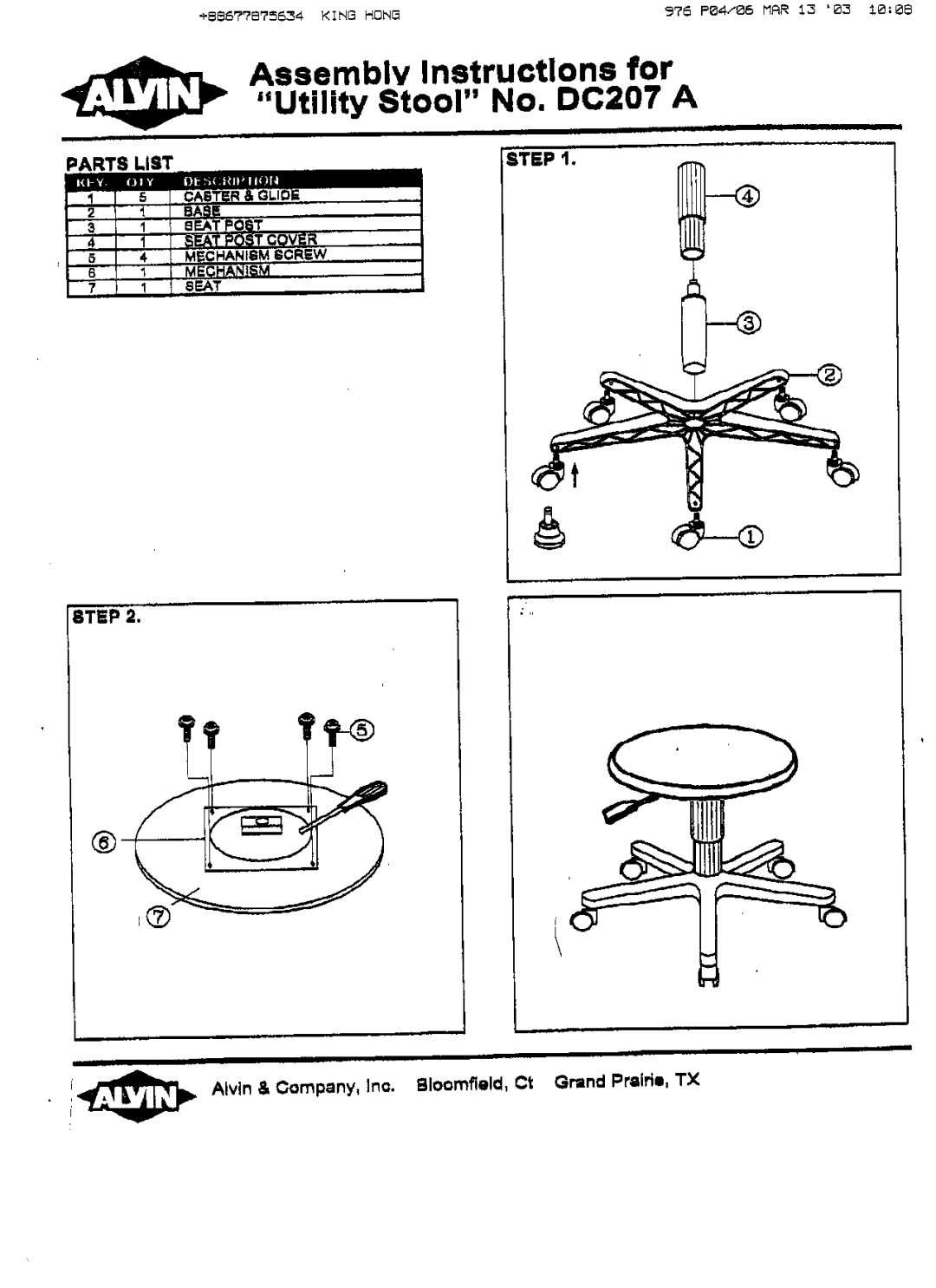 Alvin DC207A manual 