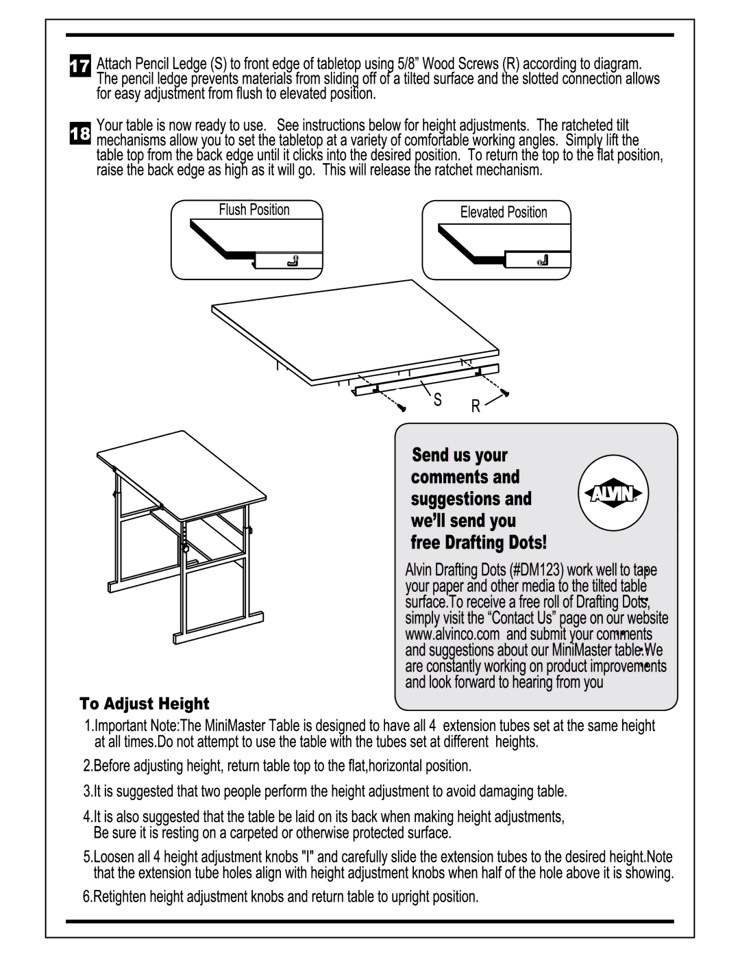 Alvin Drawing Table manual 